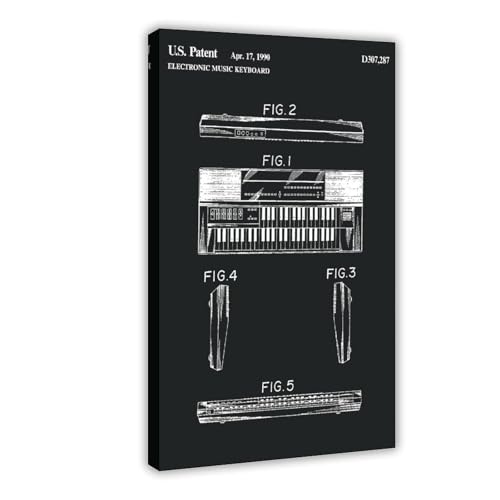 Electronic_Music_Keyboard_1990_Patent_black Poster Schlafzimmer Leinwand Dekor Sport Landschaft Büro Zimmer Dekor Geschenkrahmen 61 x 91,4 cm Electronic_Music_Keyboard_1990_Patent_black Poster Schlafzimmer Leinwand Dekor Sport Landschaft Büro Zimmer Dekor Geschenkrahmen 61 x 91,4 cm von FCOJE