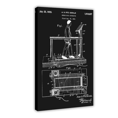 Exercising_machine_1933_vintage_patent_black Poster Schlafzimmer Leinwand Dekor Sport Landschaft Büro Zimmer Dekor Geschenkrahmen 50,8 x 76,2 cm Exercising_machine_1933_vintage_patent_black Poster Schlafzimmer Leinwand Dekor Sport Landschaft Büro Zimmer Dekor Geschenkrahmen 50,8 x 76,2 cm von FCOJE