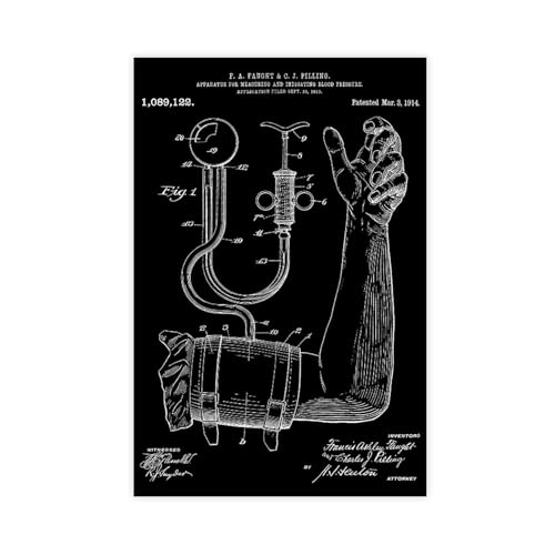 FCOJE Blood_pressure_indicator_patent_poster_black Poster Schlafzimmer Leinwand Dekor Sport Landschaft Büro Zimmer Dekor Geschenk Unframe 30,5 x 45,7 cm FCOJE Blood_pressure_indicator_patent_poster_black Poster Schlafzimmer Leinwand Dekor Sport Landschaft Büro Zimmer Dekor Geschenk Unframe 30,5 x 45,7 cm von FCOJE