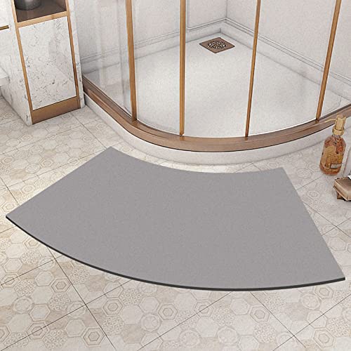 FCS Bathroom Gebogene Duschmatte Halbrund Weiche Kieselgur Badematte, wasserabsorbierend, schnell trocknend, rutschfeste Kieselgur Matte, Badteppich für Rundduschen(Size:45 * 100cm,Color:n) von FCS Bathroom