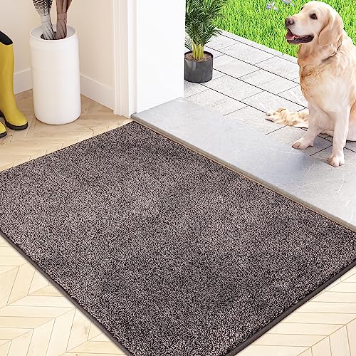 FCSDETAIL Schmutzfangmatte Innen 50 x 80 cm, rutschfeste Maschinenwaschbare Fußmatte, Sauberlaufmatte, Eingangstürmatte mit Wasserabsorbierenden, Fussmatte für Hund, Eingang, Haustür & Flur von FCSDETAIL