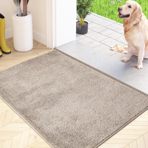 FCSDETAIL Schmutzfangmatte Innen 50 x 80 cm, rutschfeste Maschinenwaschbare Fußmatte, Sauberlaufmatte, Eingangstürmatte mit Wasserabsorbierenden, Fussmatte für Hund, Eingang, Haustür & Flur von FCSDETAIL