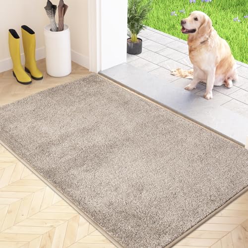 FCSDETAIL Schmutzfangmatte Innen 80 x 120 cm, rutschfeste Maschinenwaschbare Fußmatte, Sauberlaufmatte, Eingangstürmatte mit Wasserabsorbierenden, Fussmatte für Hund, Eingang, Haustür & Flur von FCSDETAIL