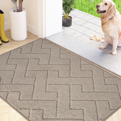 FCSDETAIL Schmutzfangmatte Innen 50 x 80 cm, rutschfeste Fußmatte, waschbar Sauberlaufmatte, absorbierend Türmatte, Fussmatte Teppich für Hund, Eingang, Haustür & Flur von FCSDETAIL