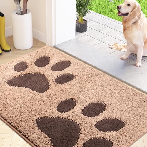 FCSDETAIL Schmutzfangmatte waschbar 50 x 80 cm, Fußmatte Innen, absorbierend Fussmatte, rutschfeste Sauberlaufmatte, wasserdicht Teppich für Hund, Eingang, nasse Pfoten von FCSDETAIL