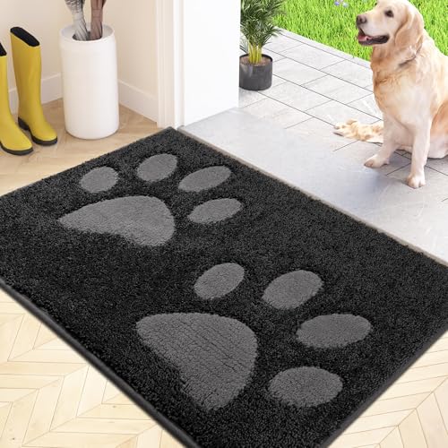 FCSDETAIL Schmutzfangmatte waschbar 50 x 80 cm, Fußmatte Innen, absorbierend Fussmatte, rutschfeste Sauberlaufmatte, wasserdicht Teppich für Hund, Eingang, nasse Pfoten von FCSDETAIL