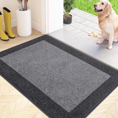 FCSDETAIL Schmutzfangmatte Innen 60 x 90 cm, rutschfeste Fußmatte, waschbar Sauberlaufmatte, absorbierend Fussmatte für Hund, Eingang, Haustür von FCSDETAIL