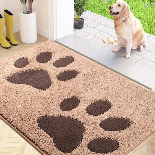 FCSDETAIL Schmutzfangmatte waschbar 60 x 90 cm, Fußmatte Innen, absorbierend Fussmatte, rutschfeste Sauberlaufmatte, wasserdicht Teppich für Hund, Eingang, nasse Pfoten von FCSDETAIL