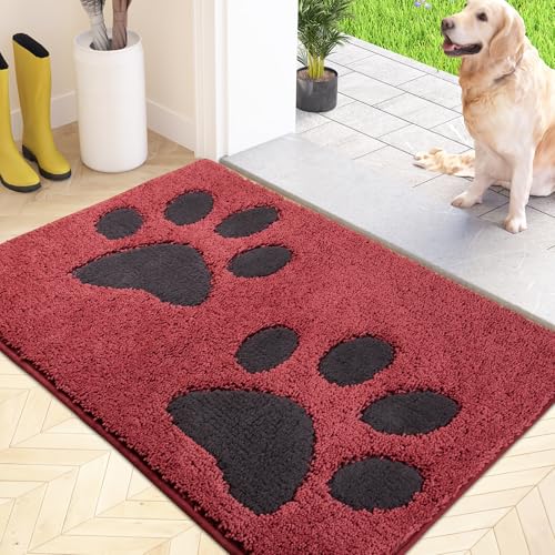 FCSDETAIL Schmutzfangmatte waschbar 60 x 90 cm, Fußmatte Innen, absorbierend Fussmatte, rutschfeste Sauberlaufmatte, wasserdicht Teppich für Hund, Eingang, nasse Pfoten von FCSDETAIL