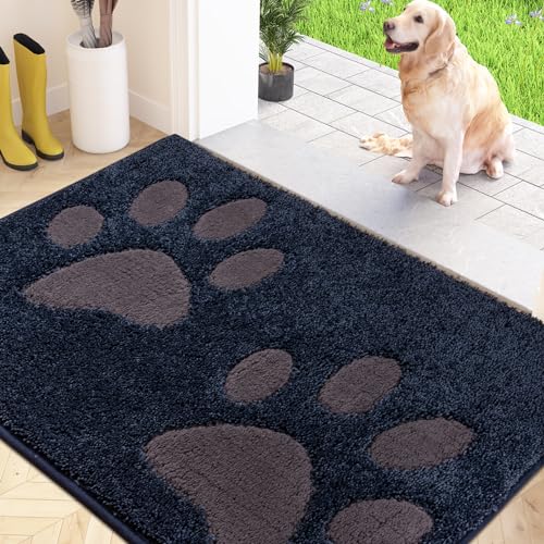 FCSDETAIL Schmutzfangmatte waschbar 60 x 90 cm, Fußmatte Innen, absorbierend Fussmatte, rutschfeste Sauberlaufmatte, wasserdicht Teppich für Hund, Eingang, nasse Pfoten von FCSDETAIL