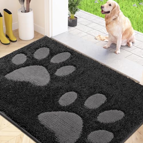 FCSDETAIL Schmutzfangmatte waschbar 60 x 90 cm, Fußmatte Innen, absorbierend Fussmatte, rutschfeste Sauberlaufmatte, wasserdicht Teppich für Hund, Eingang, nasse Pfoten von FCSDETAIL