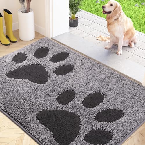 FCSDETAIL Schmutzfangmatte waschbar 60 x 90 cm, Fußmatte Innen, absorbierend Fussmatte, rutschfeste Sauberlaufmatte, wasserdicht Teppich für Hund, Eingang, nasse Pfoten von FCSDETAIL