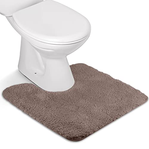 FCSDETAIL rutschfeste, Hochflor Badteppiche, Maschinenwaschbare Badematte, Badvorleger mit Wasserabsorbierenden, Weichen Mikrofasern für Badewanne, Dusche und Badezimmer (50x50cm, Dunkelbraun) von FCSDETAIL