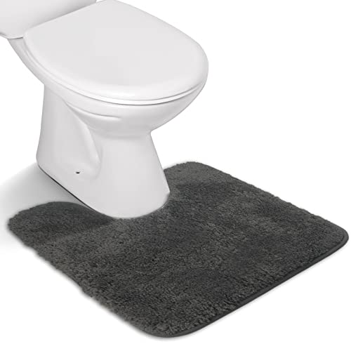 FCSDETAIL rutschfeste, Hochflor Badteppiche, Maschinenwaschbare Badematte, Badvorleger mit Wasserabsorbierenden, Weichen Mikrofasern für Badewanne, Dusche und Badezimmer (50x50cm, Grau) von FCSDETAIL