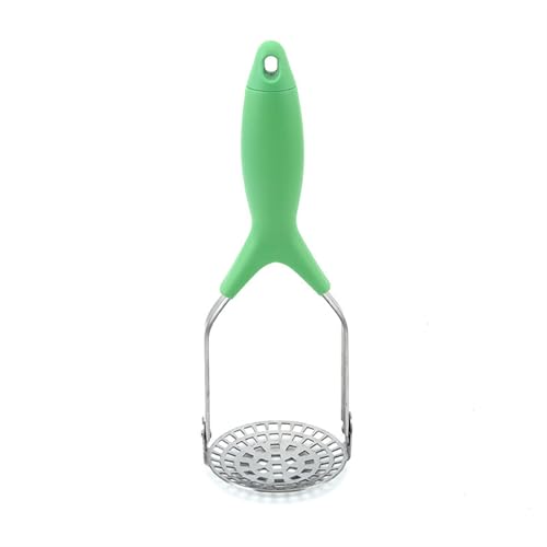 FCSHFC Kartoffelstampfer Edelstahl Handgerät Vielseitig Kartoffelpresse Zusammenklappbar Potato Masher Zum Pürieren Von Gemüse, Bohne, Avocado(GrüN) von FCSHFC