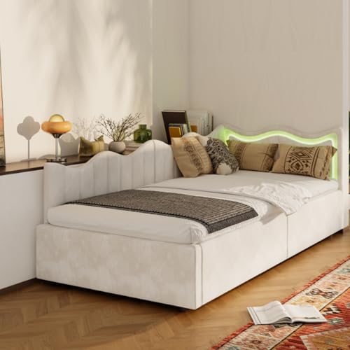 FCSQIU Polsterbett Einzel-Hoch Boxbett 90x200 cm,Kinderbett 90x200 mit Lattenrost Bett Bettgestell Jugendbett,Einzelbett Hydraulisch Stauraumbett mit Stauraum,Bett Mit Stauraum FCSQIU Polsterbett Einzel-Hoch Boxbett 90x200 cm,Kinderbett 90x200 mit Lattenrost Bett Bettgestell Jugendbett,Einzelbett Hydraulisch Stauraumbett mit Stauraum,Bett Mit Stauraum von FCSQIU