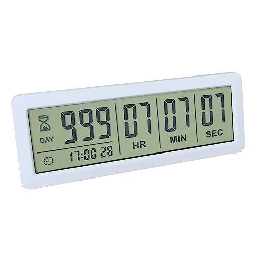 FCXJTU Digitale Countdown-Tage-Timer-Uhr – weiße verbesserte große 999 Tage Countdown-Uhr mit Halterung, starke magnetische Rückseite für Ruhestand, Hochzeit, Urlaub, Geburtstag, Feiertage (999 Tag) von FCXJTU