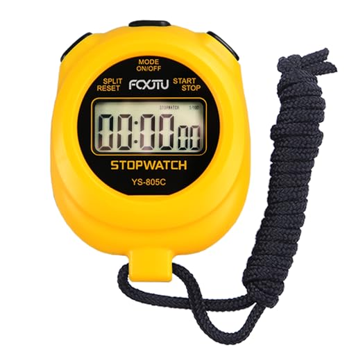 FCXJTU Einfacher Stoppuhr-Timer, Countdown-Timer für Einzelrunden-Stoppuhr, kein stündlicher Piepton, An/Aus, AAA-Batterie, großes Display, einfach zu bedienen, ideale Stoppuhr für Kindertrainer von FCXJTU