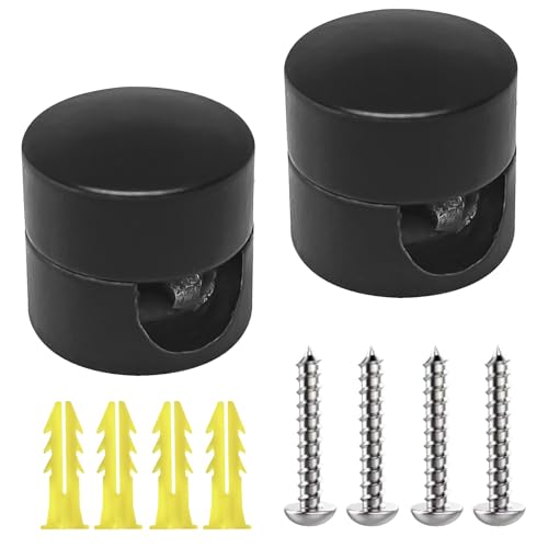 FCXQG 2 Stück Deckenpins Schwarz Affenschaukel Lampe Affenschaukel Kabelhalter Für Textilkabel Deckenbefestigung Mit Schrauben Und Dübeln Für Textilkabel Deckenbefestigung von FCXQG