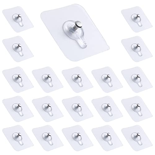 Klebenagel FüR Bilderrahmen Klebeschrauben 20pcs Klebe Schrauben Klebeschraube Haken Kein Stanzen Erforderlich Kann 5 Kg Tragen Bilderhaken Selbstklebend Klebeschrauben Haken Wiederverwendbar 6x6cm von FCXQG