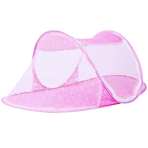 FCXVXCL Kleinkind Baby Moskitonetz Zelt - Faltbare Baby-Krippe Tragbares Selbsttragendes ReißVerschluss Babyreisebett Krippen-Moskitonetz Mit Geeignet Familien- Outdoor-Reisen (Rosa 110 * 65 * 60cm) von FCXVXCL