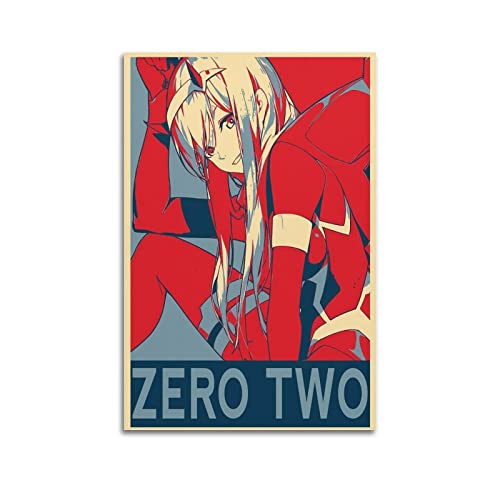 FCYYDS Anime Zero Two Darling in The Franxx Poster, Leinwand-Poster, Wandkunstdruck, ästhetische Raumdekoration, Heimbüro-Dekoration, 30 x 45 cm, ungerahmt von FCYYDS