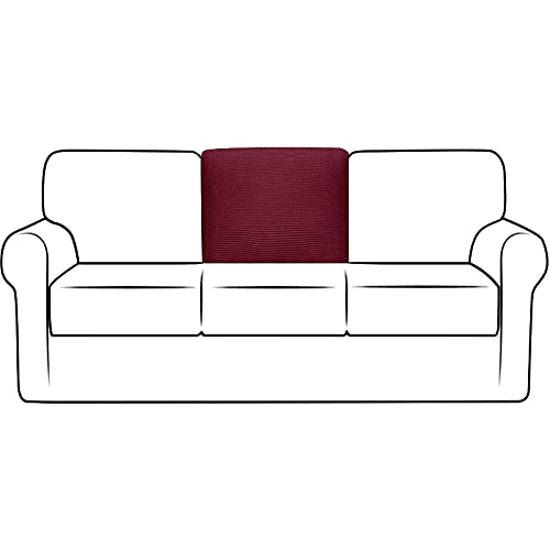 FCYYLIGHT Sofa Sitzkissenbezug Stretch Sofa Sitzkissenbezug Sofakissen Bezüge Schonbezüge Stretch Sofa Kissenbezüge Sofaüberwürfe Rückenlehne Kissenbezug Plüsch Couch (Rot,Rückenlehne) von FCYYLIGHT