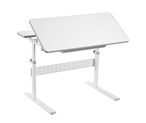 FD FUN DESK Colore Grey Schülerschreibtisch höhenverstellbar, Kinderschreibtisch neigungsverstellbar, Grau, 950 x 660 x 540-760 mm von FD FUN DESK