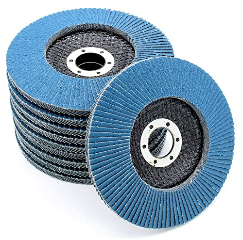 Profi-Fächerscheiben │ blau │10 Stück │ Ø 125 mm │ Korn 120 │ Inox │ Schleifscheiben │ Lamellenscheiben von FD-Workstuff