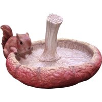Dekofigur Eichhörnchen Tränke 24 cm rot weiß Gartenfigur von FD