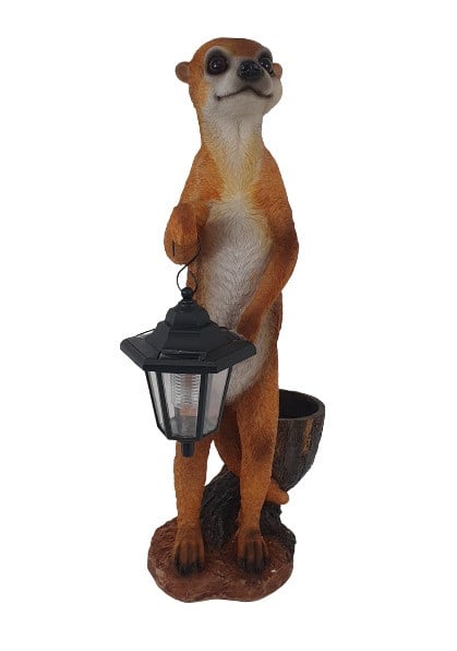 Dekofigur Erdmännchen mit Laterne 62 x 20 cm braun von FD