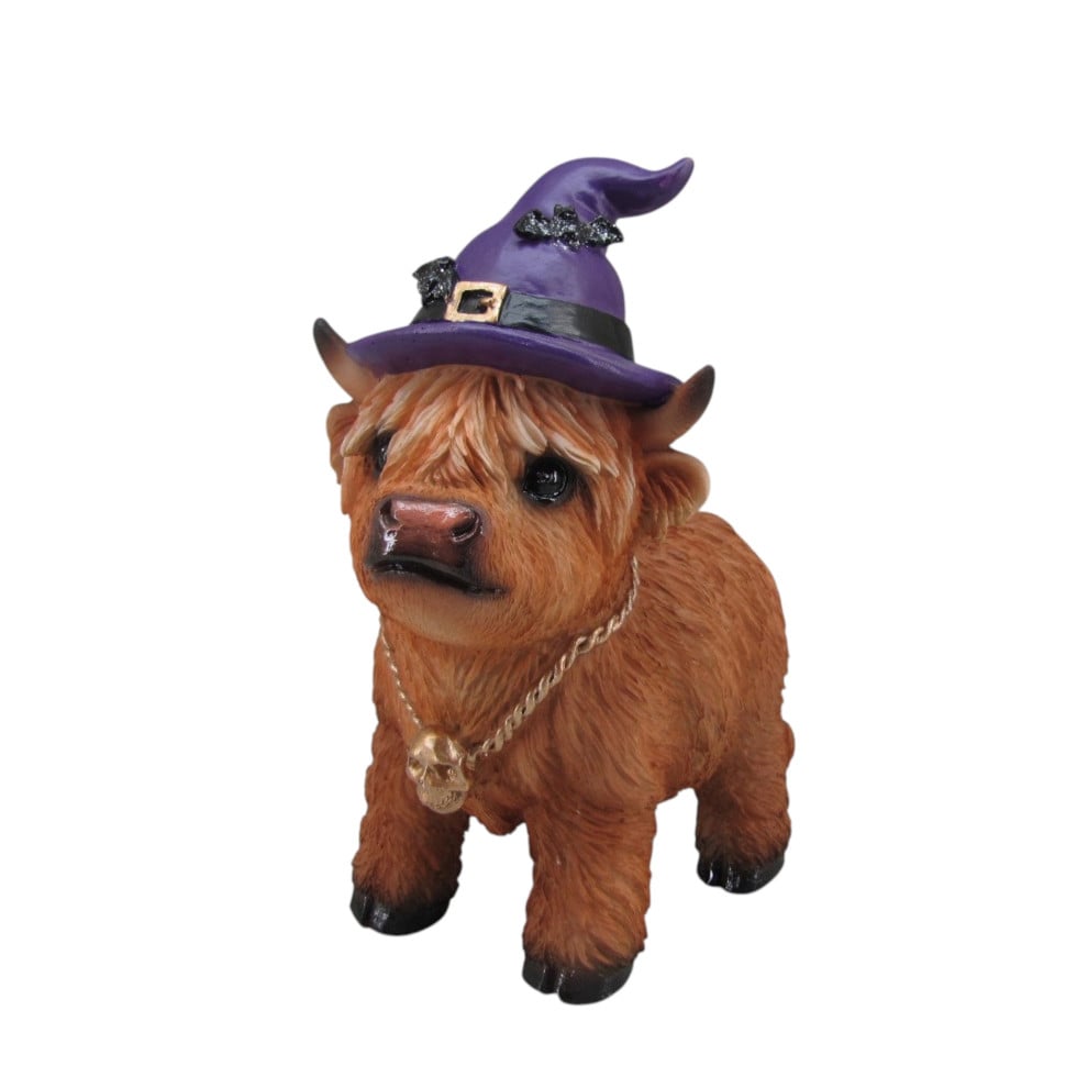 Dekofigur Kuh mit Hexenhut Highland Cattle Halloween 19 x 9 cm braun Dekofigur Kuh mit Hexenhut Highland Cattle Halloween 19 x 9 cm braun von FD
