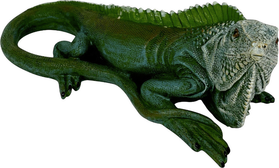 Dekofigur Leguan sitzend 21 x 9 cm grün von FD