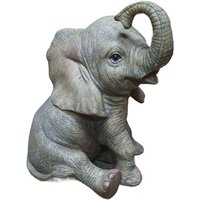Figur Elefant klein Polyresin 13 x 10,5 x 12 cm grau Dekofigur von FD