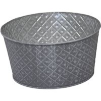 Pflanzgefäß Schale S Zink 8 x 16 x 16 cm grau Blumentopf von FD