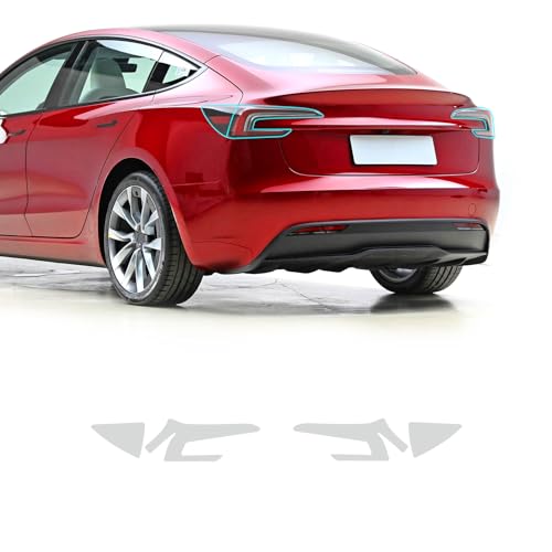 FDAIUN Für Tesla Model 3 Highland 2024 Frontscheinwerfer Schutzfolie TPU PPF Film Scheinwerfer Rücklicht Schutzfolie für Tesla Model 3 Highland 2024 Zubehör (Rücklichtfolie 4Stücks) von FDAIUN
