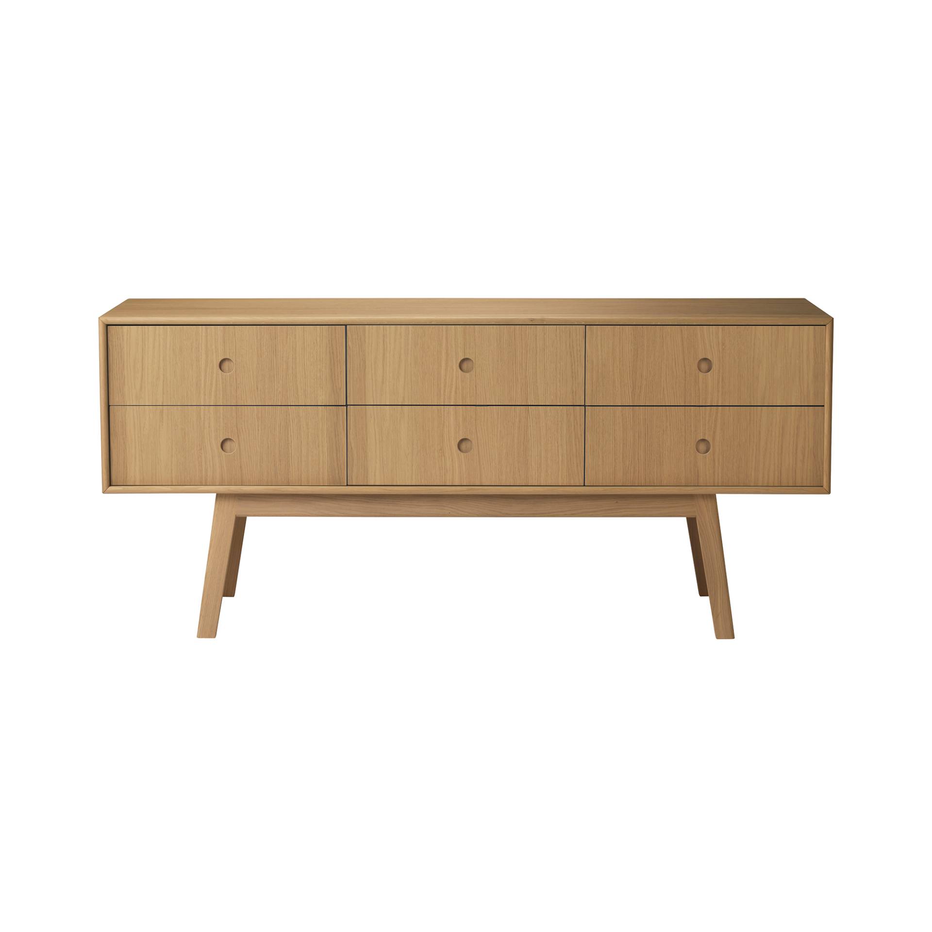 FDB Møbler - A86 Butler Sideboard - natur/lackiert/LxBxH 156,8x38x70cm/mit Soft-Close Schubladen von FDB Møbler