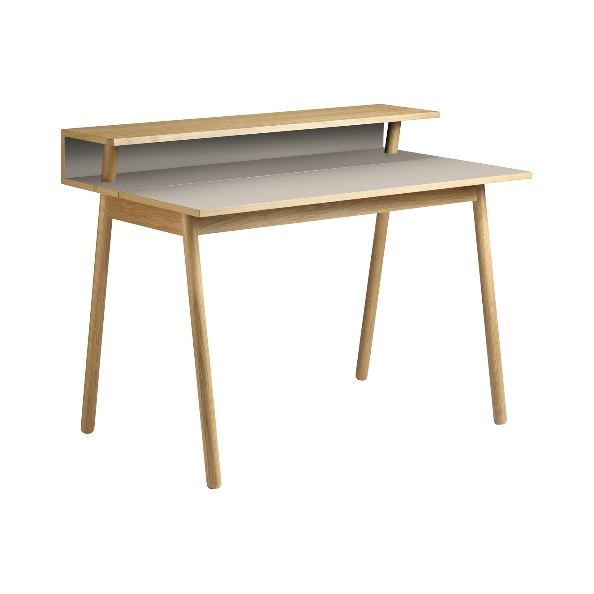 FDB Møbler - C68 Nørrebro Schreibtisch - natur/champignon/Eiche lackiert/LxBxH 118x69,4x88,7cm/Schreibtisch H 75cm/Linoleum Oberfläche von FDB Møbler