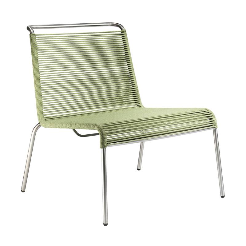 FDB Møbler - M20L Teglgård Garten Lounge Sessel - metallisch grün/gebürstet/BxHxT 72x64x65,5cm/Sitztiefe 64cm von FDB Møbler