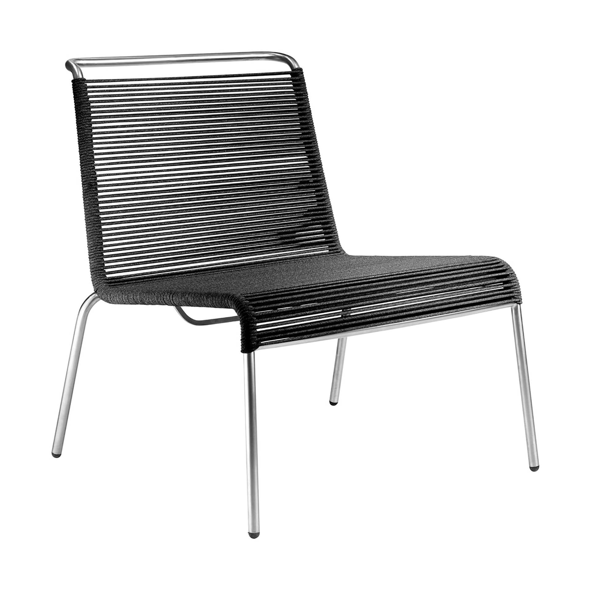 FDB Møbler - M20L Teglgård Garten Lounge Sessel - metallisch schwarz/gebürstet/BxHxT 72x64x65,5cm/Sitztiefe 64cm von FDB Møbler