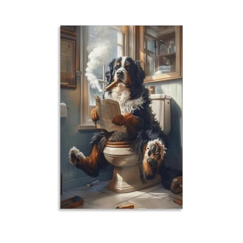 FDBEKPJY Berner Sennenhund Sitzt Auf Der Toilette Und Liest Zeitung, Leinwand-Poster, Dekor-Gemälde für Wohnzimmer, Schlafzimmer, Dekoration, 30 x 45 cm FDBEKPJY Berner Sennenhund Sitzt Auf Der Toilette Und Liest Zeitung, Leinwand-Poster, Dekor-Gemälde für Wohnzimmer, Schlafzimmer, Dekoration, 30 x 45 cm von FDBEKPJY