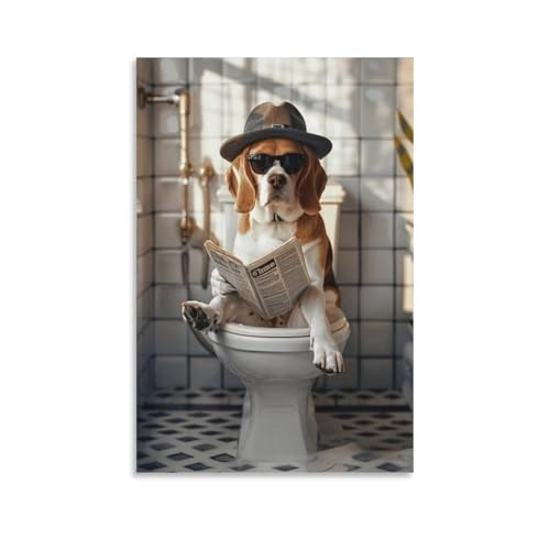 FDBEKPJY Leinwandposter Beagle Sitzt Auf Der Toilette Und Liest Zeitung, Schlafzimmer, Dekoration, Landschaft, Büro, Raumdekoration, Geschenk, 40 x 60 cm FDBEKPJY Leinwandposter Beagle Sitzt Auf Der Toilette Und Liest Zeitung, Schlafzimmer, Dekoration, Landschaft, Büro, Raumdekoration, Geschenk, 40 x 60 cm von FDBEKPJY