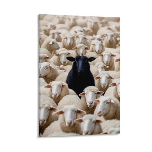 FDBEKPJY Schwarzes Schaf, Lustiges Tierbild, Leinwand-Poster, Dekor-Gemälde für Wohnzimmer, Schlafzimmer, Dekoration, 30 x 45 cm FDBEKPJY Schwarzes Schaf, Lustiges Tierbild, Leinwand-Poster, Dekor-Gemälde für Wohnzimmer, Schlafzimmer, Dekoration, 30 x 45 cm von FDBEKPJY