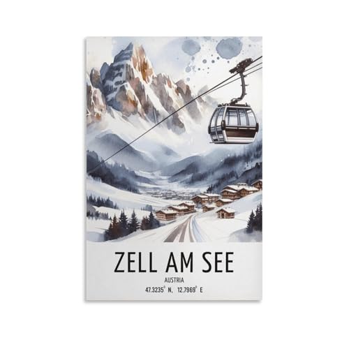 FDBEKPJY Zell Am See Skikunst Österreichische Alpen Resort Leinwandposter Schlafzimmer Dekor Landschaft Dekor Geschenk 50 x 75 cm FDBEKPJY Zell Am See Skikunst Österreichische Alpen Resort Leinwandposter Schlafzimmer Dekor Landschaft Dekor Geschenk 50 x 75 cm von FDBEKPJY