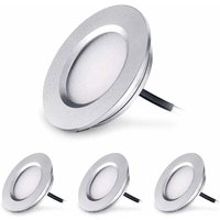 Extra flacher LED Einbaustrahler 3W 12V LED Deckeneinbauleuchte Rund Dimmbar 240 Lumen Warmweiß IP44 für Bad Wohnzimmer Kajüte Boot Auto 4er Pack von FDC