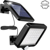 Solarleuchte für den Außenbereich mit Bewegungsmelder, 56 LED, 120°, IP65, wasserdicht, Solar-Gartenleuchte mit 5 m Kabel von FDC