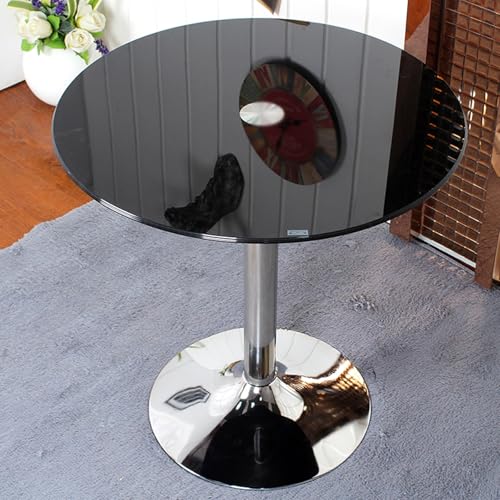 FDCQwyntyrz Runde Terrassentischplatte aus gehärtetem Glass, schwarz, 70 cm/28 Zoll, for Schutz der Tischplatte, for Verhandlungstische, DIY-Schreibtisch – Ersatz-Tischplatte(88CM(34.6IN)) von FDCQwyntyrz