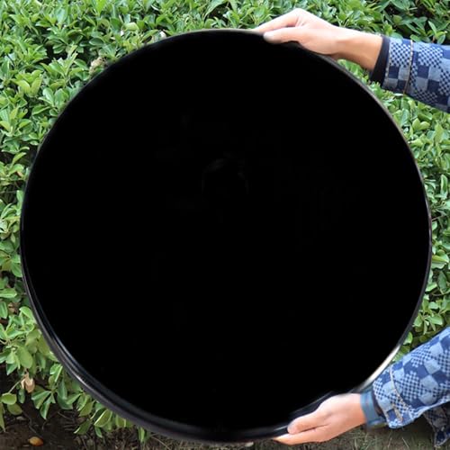 FDCQwyntyrz Runde Tischplatte aus schwarzem gehärtetem Glass – Flache polierte Kante – 150 kg Tragfähigkeit, Flache/eingebettete Installation, Schutz for Mesa-Tischplatten aus Glass(75CM(29.5IN)) von FDCQwyntyrz