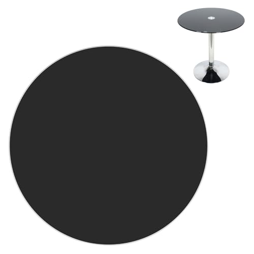 FDCQwyntyrz Schwarze Tischplatte aus gehärtetem Glass, 78 cm, abgeschrägte Kante, runde Tischplatte aus Glass for Couchtische, Flache/eingebettete Installation, for Zuhause, Wohnzimmer(75CM(29.5IN)) von FDCQwyntyrz