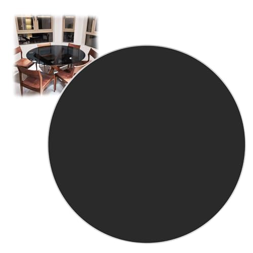 FDCQwyntyrz Schwarze Tischplatte aus gehärtetem Glass – Runde Esstischplatte – Glasoberfläche for Couchtische – Runde Glasplatte 100 cm, bruchsicher, abgeschrägt, Perfekter Kreis(5OCM(19.6IN)) von FDCQwyntyrz